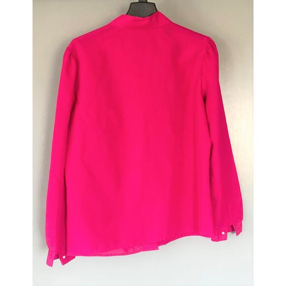Vintage Joanna Button Down Blouse Pink Long Sleeve Sz 14 made in USA - Picture 2 of 3